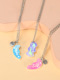 日韩森系爱心拼接项链高颜值精致小海豚可磁吸闺蜜朋友百搭时尚 款