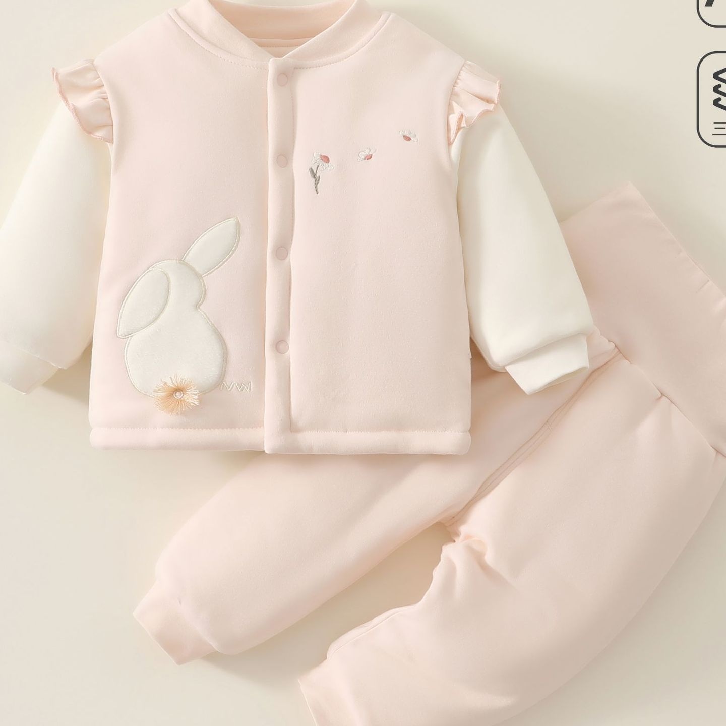 冬季新款婴幼儿对开门套装新生儿卡通无骨可拆裆裤子男女宝宝套