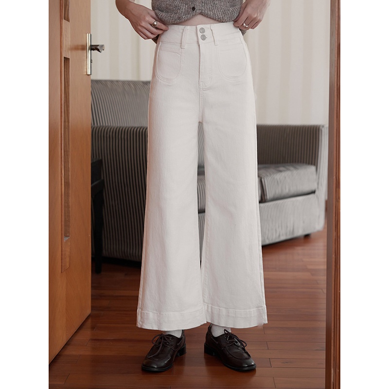 【比例优越 小个子复古喇叭】做旧牛仔裤秋季新款九分裤j644c