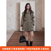 韩系通勤小个子风衣外套秋季 长期主义拼皮风衣 大衣n583c