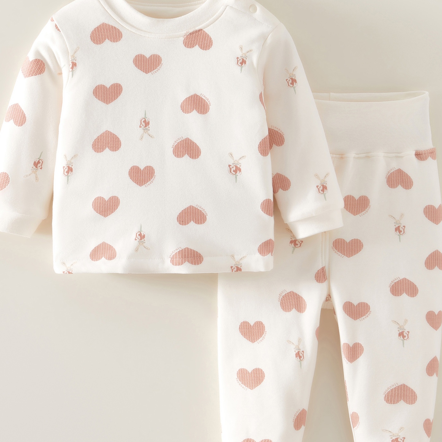 婴儿衣服秋冬款夹棉A类宝宝儿童薄棉高腰护肚家居服儿童内衣套装