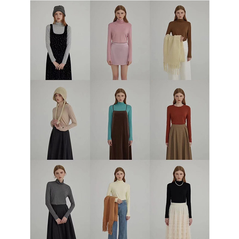 【b入炸打底衫9色】纯色内搭长袖t恤女装秋季新款上衣dn145