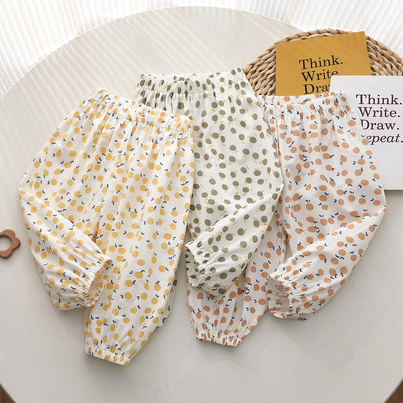 女童防蚊裤儿童防蚊虫长裤洋气宽松灯笼裤休闲裤宝宝人棉薄款裤子