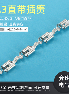 6.3插簧直带 DJ622-D6.3B 250母端  DJ622-D6.3A 6.3端子