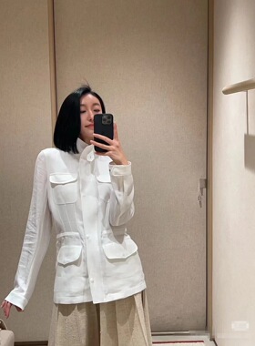 QUEENIE2026春夏新款 lp老前风100%雨露麻旅行者收腰工装夹克外套