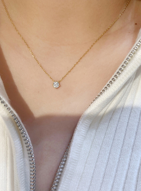 S925四爪单钻锆石项链