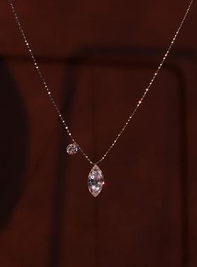 盖娅琳 S925纯银马眼锆石项链女轻奢小众设计感锁骨链简约百搭女