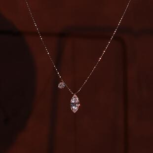 盖娅琳 S925纯银马眼锆石项链女轻奢小众设计感锁骨链简约百搭女