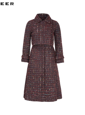 【一一专属】小香风格纹外套连衣裙套装S224Z1434