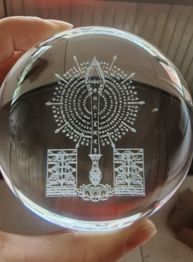结缘大清净慧剑坛城水晶球摆件佛堂供奉玄关装饰客厅装饰K9内雕