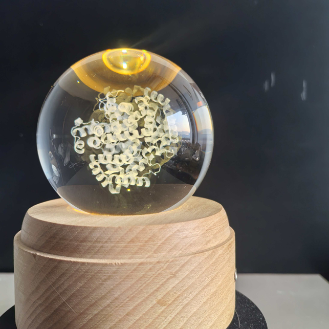 血红蛋白三维模拟结构图水晶球桌面摆件礼物客厅书房装饰生日礼物