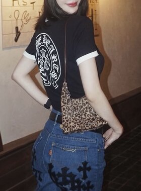 Chrome SS26 CH梵文印花短袖T恤男女同款火焰圆领显瘦拼色插肩袖