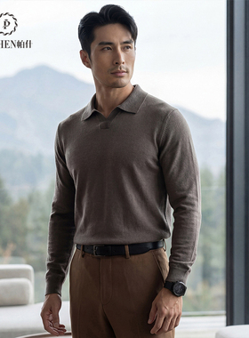 帕什26春季套装100%山羊绒男18针海鸥长袖套头衫 PL-815