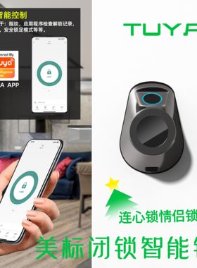 智能锁美标跨境专供呆锁tuya指纹锁木门锁智能门锁可替换球形锁