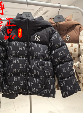 MLB儿童秋冬新款经典老花满标男女童连帽外套鹅绒羽绒服7ADJM0546