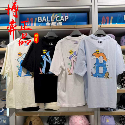 MLB儿童26春夏新款男女童时尚舒适萌趣可爱印花圆领T恤7ATSL0163