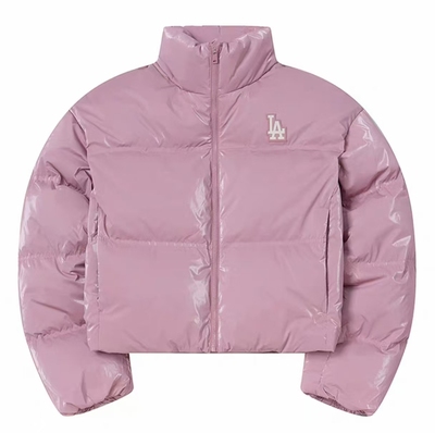 MLB25新款女款羽绒服NY亮面立领短款面包服运动棉羽外套3FDJB0556