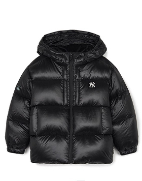 MLB 儿童羽绒服新款男女童百搭纯色户外防水连帽鹅绒服 7ADJR0546