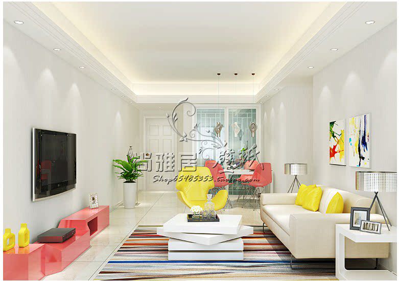 欣旺无纺布壁纸现简约条纹书房客厅卧室温馨满铺纯色墙纸CHI4262