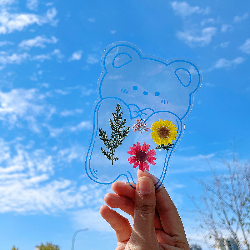 小diy创意夹贴标本手工贴学生干花植物压花透明书签自制瓶子纸包