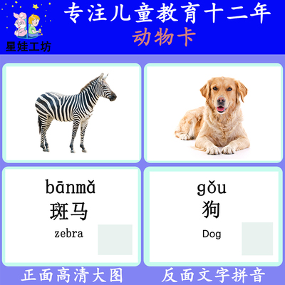 动物基础认知理解早教卡