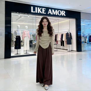 LIKE AMOR 2026新款甜辣显瘦长袖上衣时尚褶廋裙慵懒风套装女