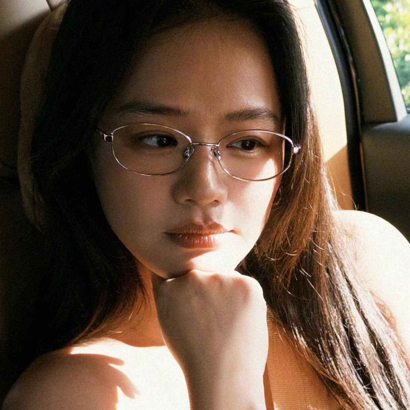 马思纯同款金属细框椭圆形书呆子眼镜女防蓝光近视可配度数眼镜框