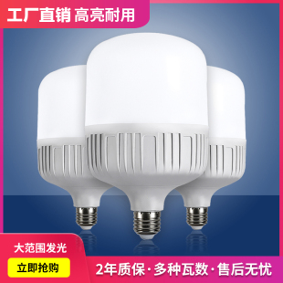 LED灯泡家用照明灯E27螺口节能灯超亮螺纹大功率螺旋白光球泡特亮