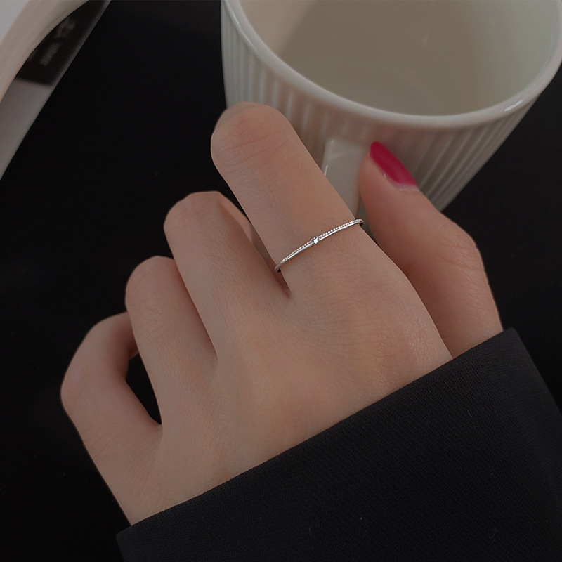 s925纯银仿钻戒指女2020年新款ins潮关节戒高级感网红食指指环