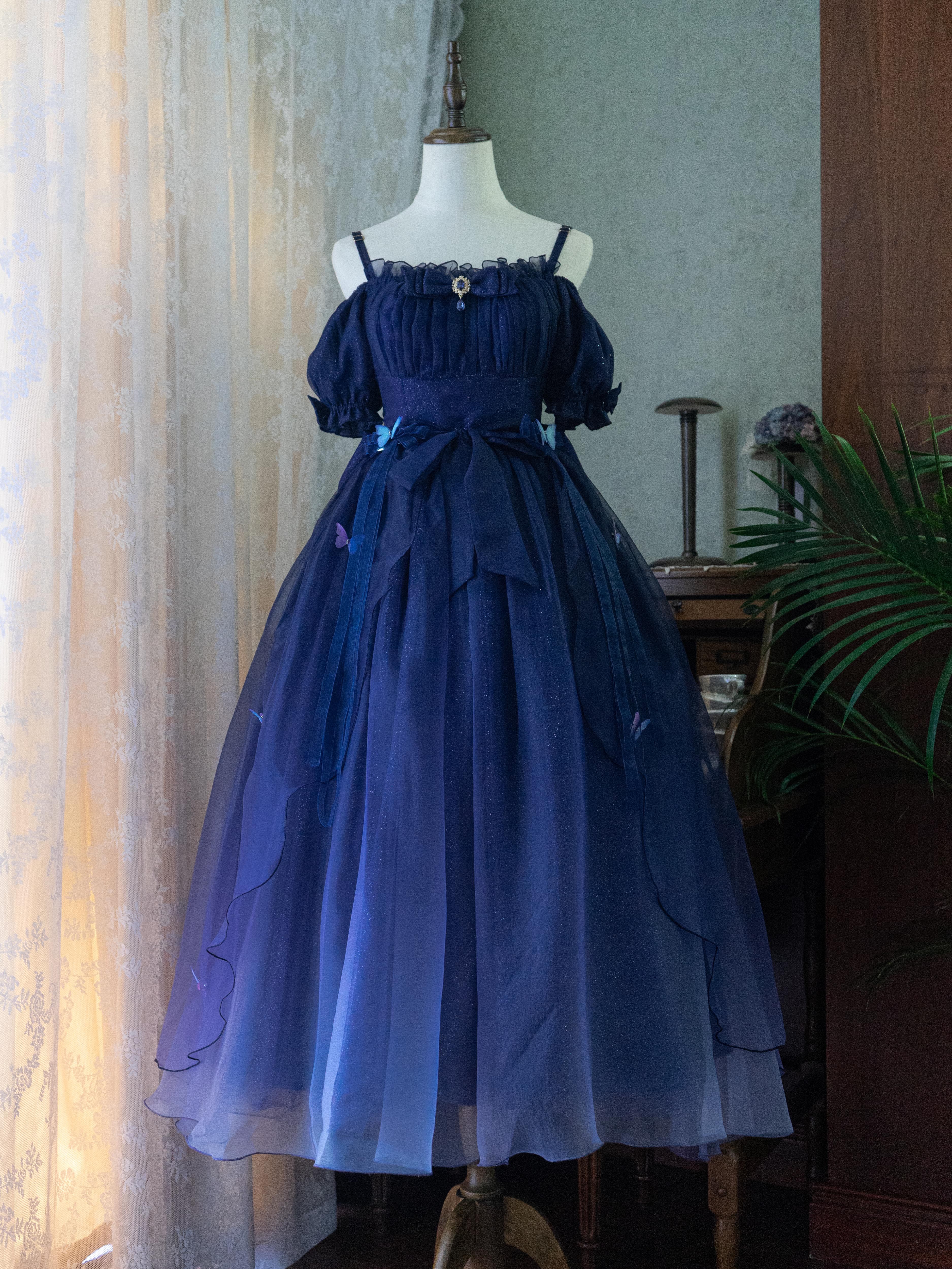 【少量紫色款现货】孤星海原创/塞勒涅之舞/绀色星空渐变礼服