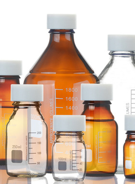 GL45蓝盖瓶储存瓶流动相瓶 PTFE四氟盖试剂瓶 GL32高硼硅分装瓶