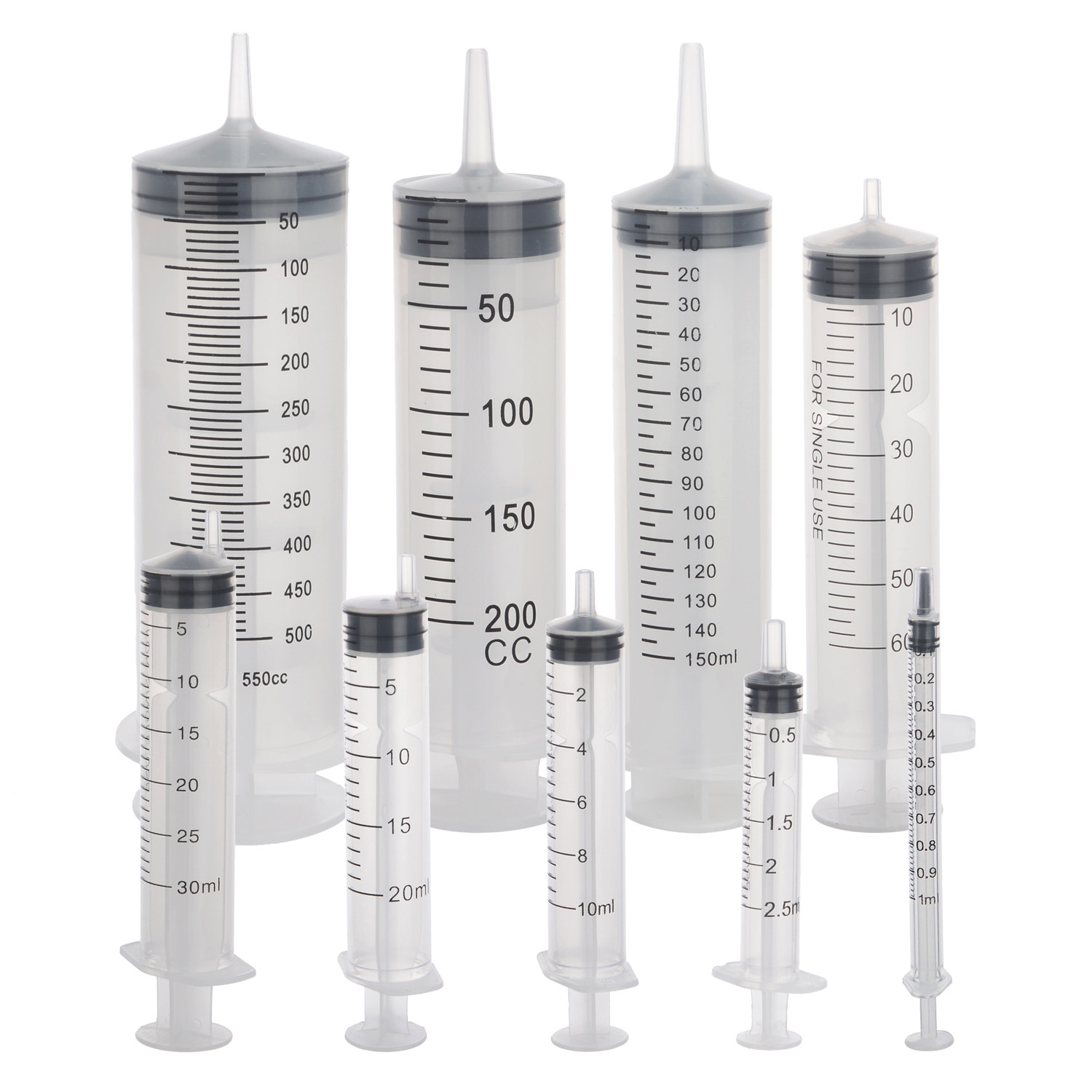 一次性塑料取样器带胶塞无针头注射器刻度塑料针筒PP平口针管