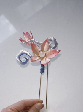 成品缠花荷花祥云发簪成品不是材料包