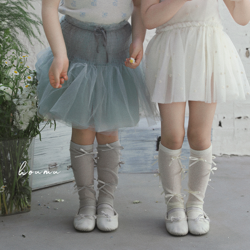 女童袜子夏季薄款纯棉儿童中筒袜韩系洋气芭蕾风女宝宝薄棉长筒袜