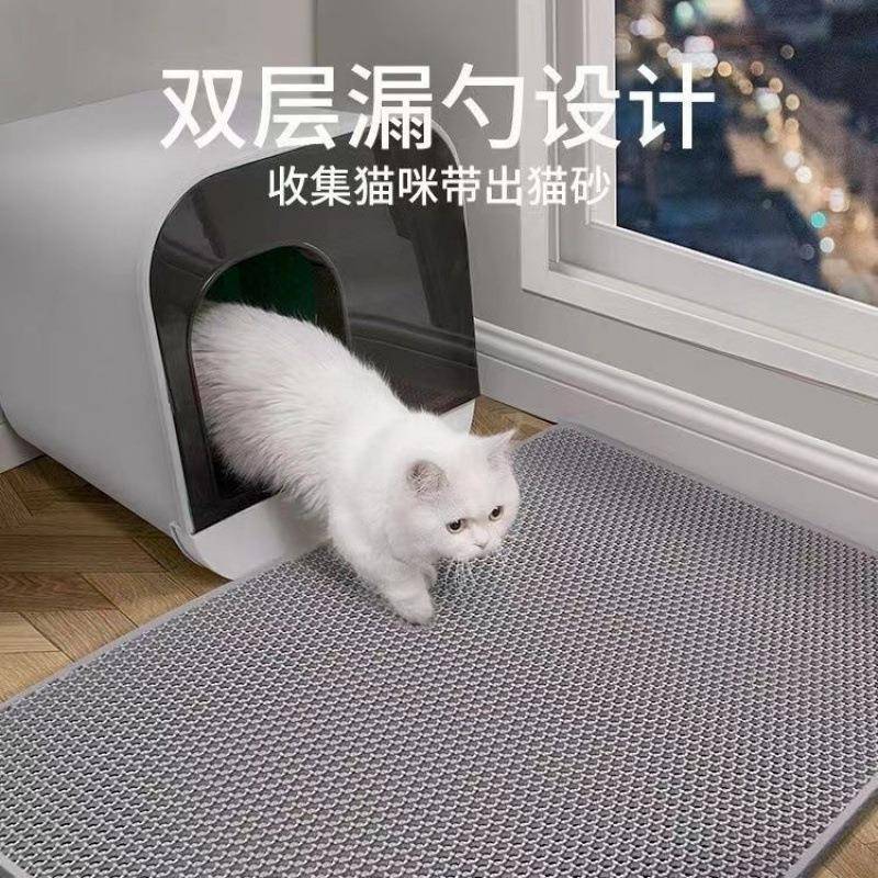 双层猫砂垫长条防猫砂可水洗镂空地垫过滤防溅猫砂盆素虹