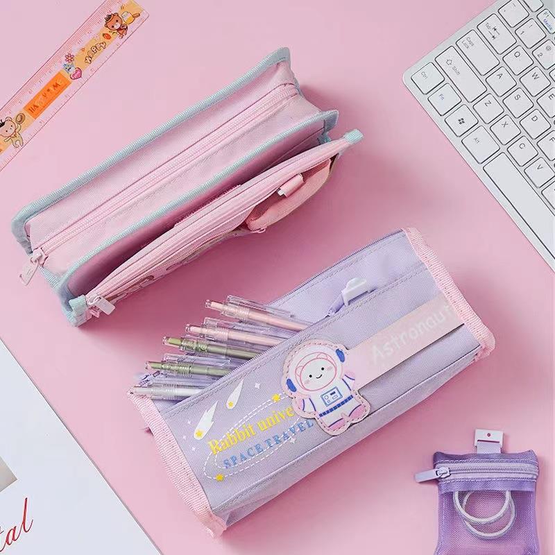 小学生笔袋女铅笔盒女生简约大容量初中文具盒女韩版可爱防水