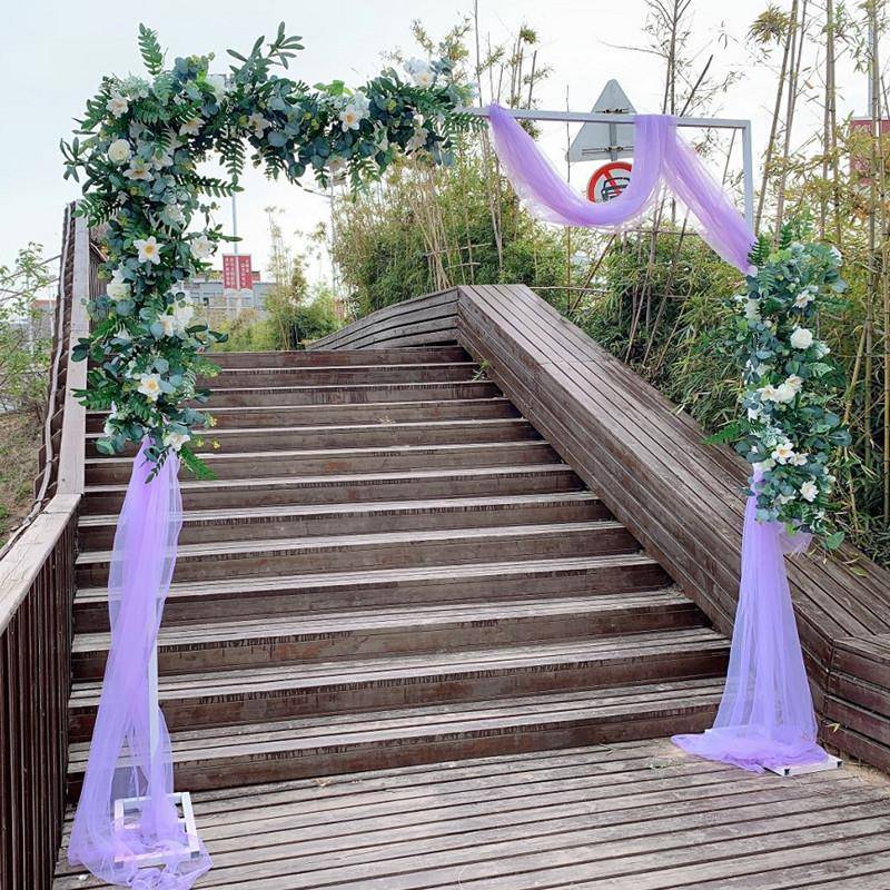 新款婚庆道具森系铁艺拱门婚礼户外几何花门舞台背景摆件三角花艺