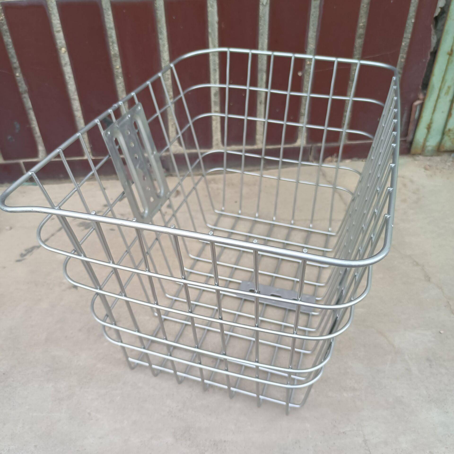 方型车筐加大型仿不锈钢篮子电动车车筐车篮车筐自行车车篓菜篮子