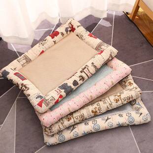 狗窝夏季凉席窝垫子降温避暑猫窝藤编垫方形凉窝狗床宠物用品