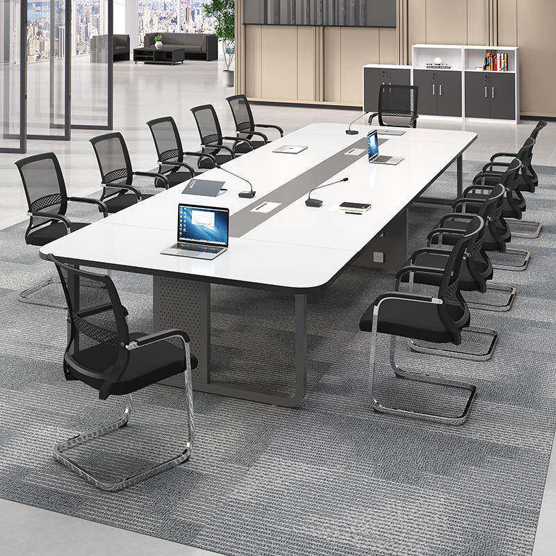 会议桌简约现代洽谈办公室长条桌椅组合工作台小型长方形办公长桌