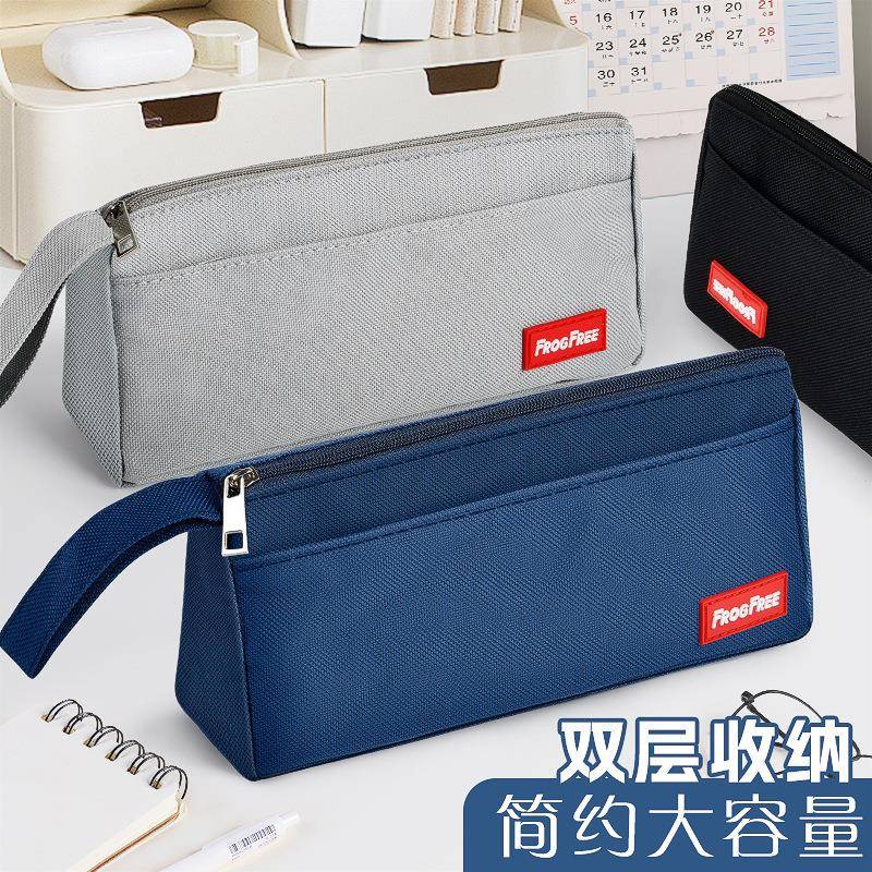 牛津布笔袋男孩2024新款小学生文具铅笔袋儿童简约双层文具盒