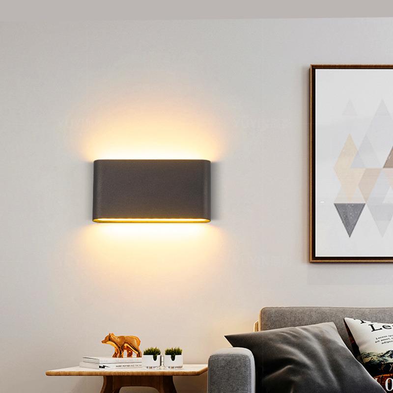 LED壁灯长方形上下双头卧室床头墙壁庭院室内户外超薄防水壁灯