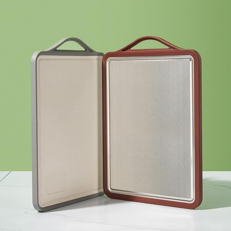 不锈钢双面菜板塑料砧板案板家用厨房面板粘板谷纤维分类切菜板