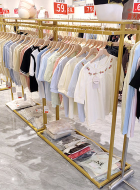 服装店展示架高档烤漆货架双排