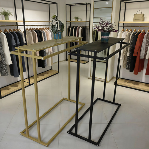 服装店加厚可拆装双排服装架中岛