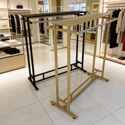 服装店展示架女装店货架双排陈列架铁艺挂衣架童装店中岛架侧挂架