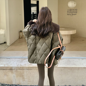 25年冬50绒毛绒拼接菱格羽绒服2C289-25115-P290-K420图片