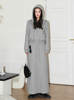 zopiclone时髦运动松弛感高街连帽卫衣阔腿裤直筒半身裙套装