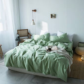 床单床笠款 60支长绒棉纯色简约全棉四件套 贡缎纯棉活性印染 可选