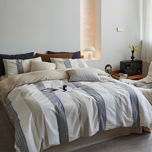 全棉色织提花工艺四件套多支数复杂工艺面料立体提花松软干爽透气